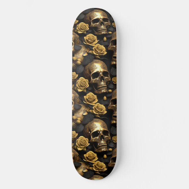 A Skull and Roses Series Design 8 Skateboard (Front)
