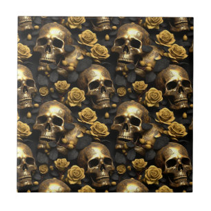 A Skull and Roses Series Design 8 Tile