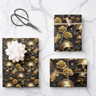 A Skull and Roses Series Design 8 Wrapping Paper Sheet