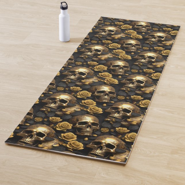 A Skull and Roses Series Design 8 Yoga Mat (In Situ)
