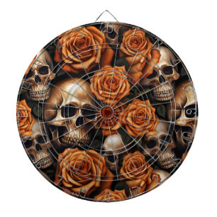A Skull and Roses Series Design 9 Dartboard