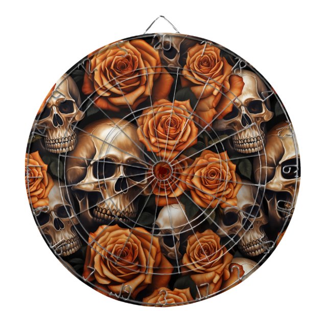 A Skull and Roses Series Design 9 Dartboard (Front)