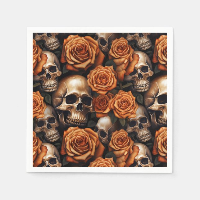 A Skull and Roses Series Design 9 Napkin (Front)