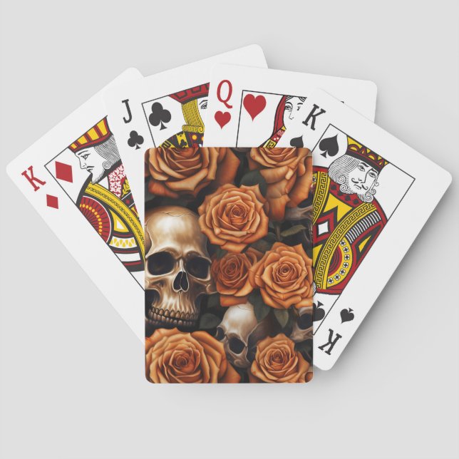 A Skull and Roses Series Design 9 Playing Cards (Back)