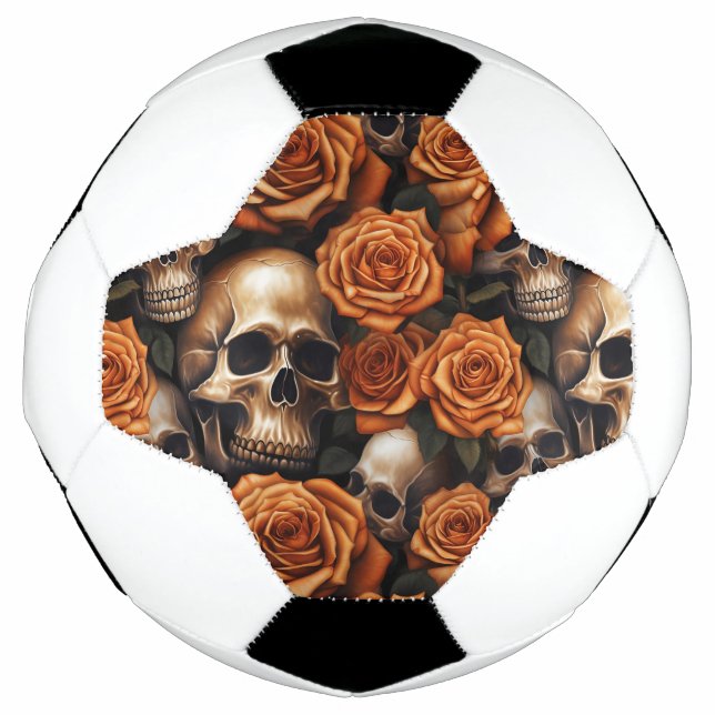 A Skull and Roses Series Design 9 Soccer Ball (Front)