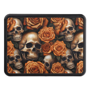 A Skull and Roses Series Design 9 Trailer Hitch Cover
