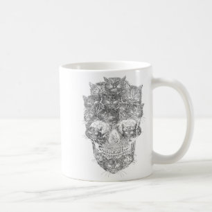 A Skull But It's Cats Kitty Skeleton Halloween Coffee Mug