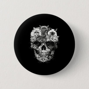 A Skull But Its Cats Kitty Skeleton Halloween Cat 2 Inch Round Button