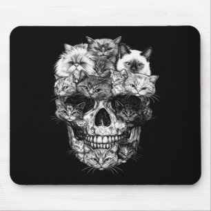 A Skull But Its Cats Kitty Skeleton Halloween Cat  Mouse Pad