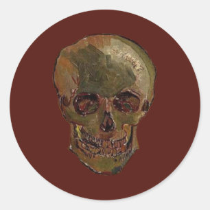 A Skull by Vincent van Gogh Classic Round Sticker