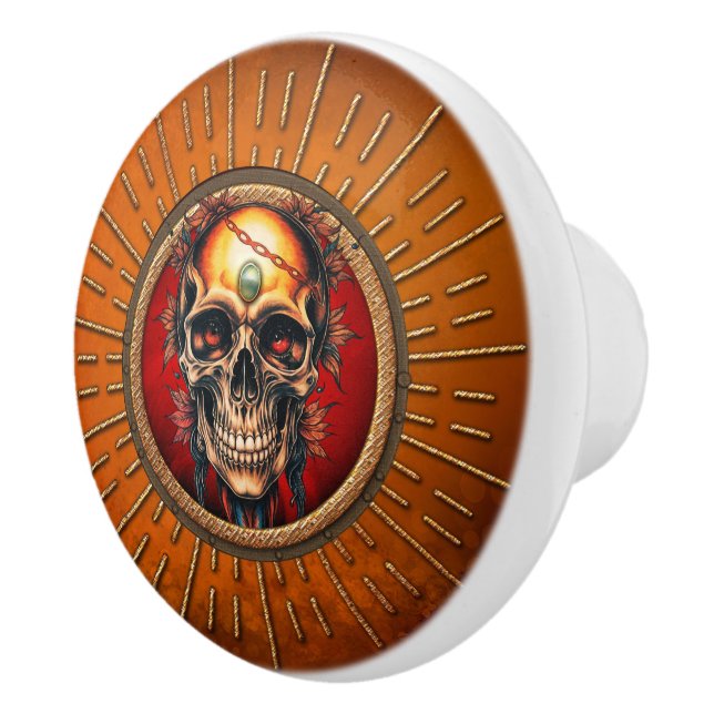 A skull  ceramic knob (Right)