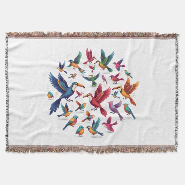 A Sky Painted with Wings Throw Blanket (Front)