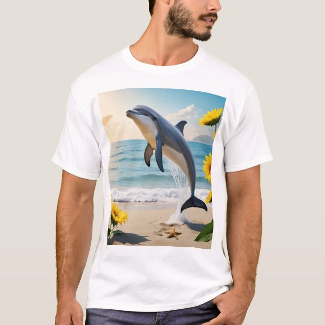 A sleek dolphin leaps gracefully T-Shirt (Front)
