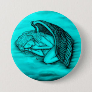 A sleeping Angel 3 Inch Round Button