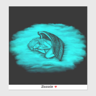 A sleeping Angel - Black and Green Design