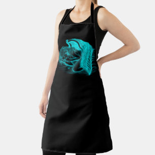 A sleeping Angel , Black and Green Design Apron
