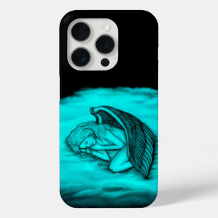 A sleeping Angel , Black and Green Design iPhone 15 Pro Case
