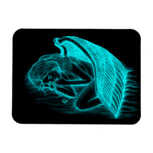 A sleeping Angel , Black and green Design Magnet