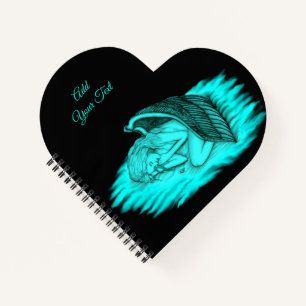 A sleeping Angel , Black and Green Design Notebook