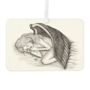 A sleeping Angel , black and white Air Freshener