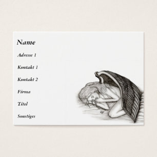 A sleeping Angel , black and white Business Cards