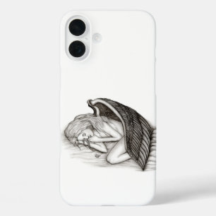 A sleeping Angel , black and white iPhone 16 Plus Case