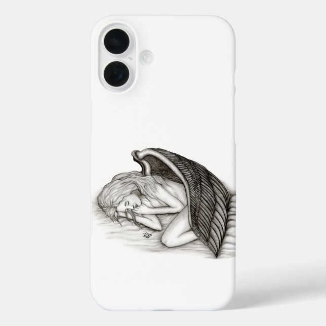 A sleeping Angel , black and white Case-Mate iPhone Case (Back)