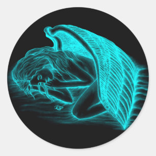 A sleeping Angel Classic Round Sticker