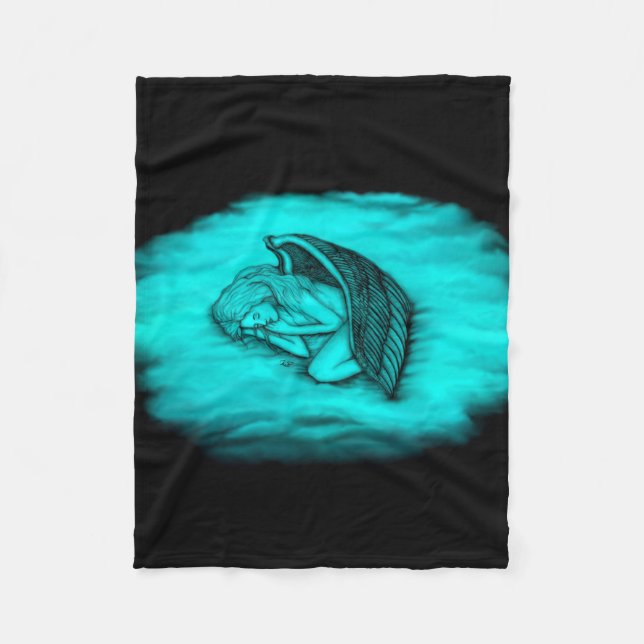 A sleeping Angel Fleece Blanket (Front)