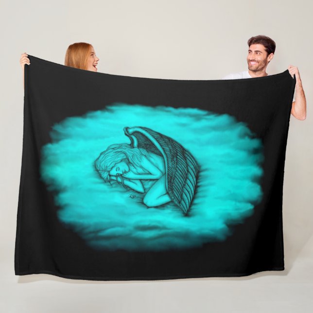 A sleeping Angel Fleece Blanket (In Situ)