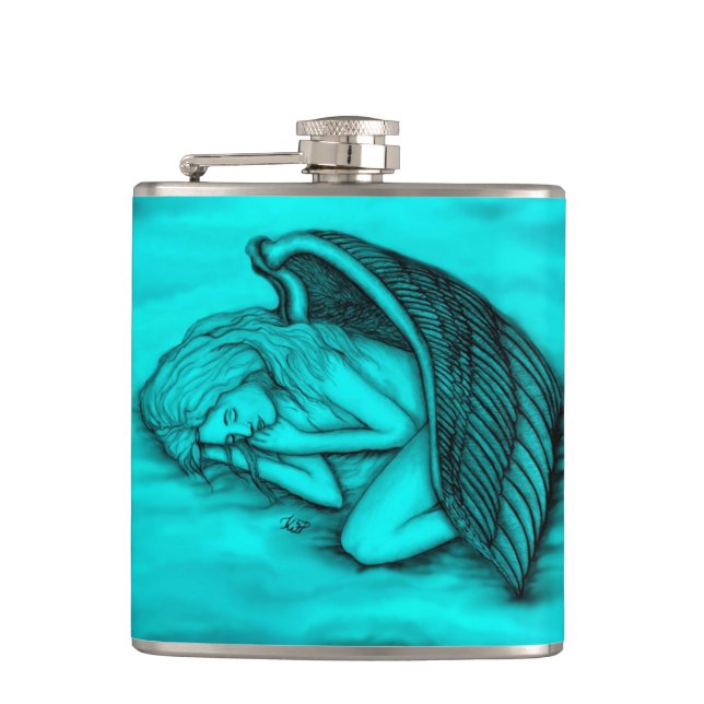 A sleeping Angel Hip Flask (Front)