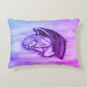 A sleeping Angel on the heavens clouds Accent Pillow