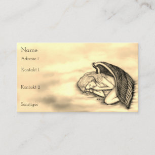 A sleeping Angel on the heavens clouds gold design Business Card