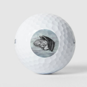 A sleeping Angel on the heavens clouds Golf Balls