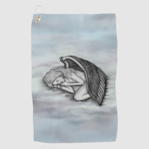 A sleeping Angel on the heavens clouds Golf Towel