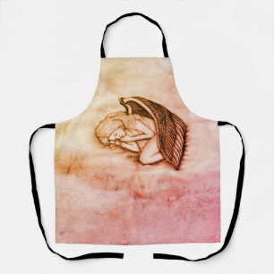 A sleeping Angel on the heavens clouds in marmor Apron