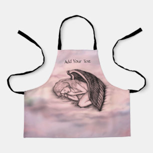 A sleeping Angel on the heavens clouds in rose Apron