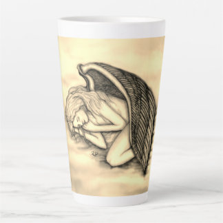 A sleeping Angel on the heavens clouds Latte Mug