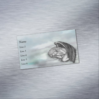 A sleeping Angel on the heavens clouds Magnetic Business Card