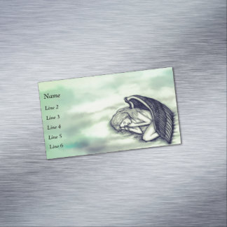 A sleeping Angel on the heavens clouds Magnetic Business Card