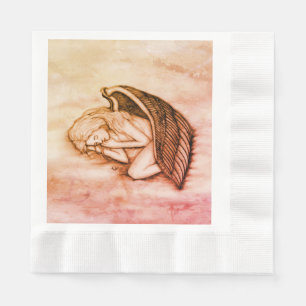 A sleeping Angel on the heavens clouds Napkin