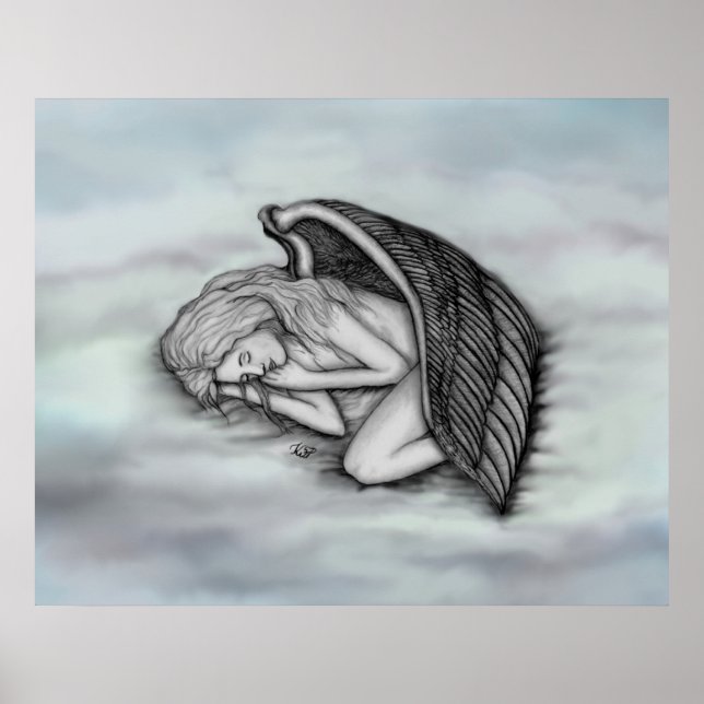 A sleeping Angel on the heavens clouds Poster (Front)
