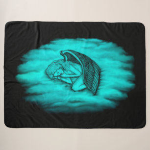 A sleeping Angel on the heavens clouds Sherpa Blanket
