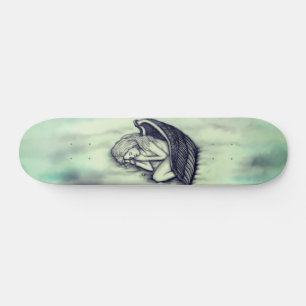 A sleeping Angel on the heavens clouds Skateboard