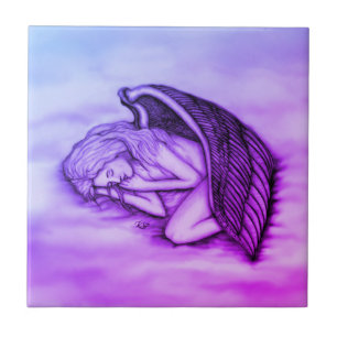 A sleeping Angel on the heavens clouds Tile