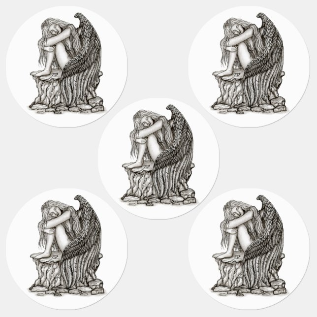 A sleeping Angel on the Stone (Group)