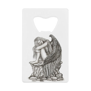 A sleeping Angel on the Stone Credit Card Bottle Opener