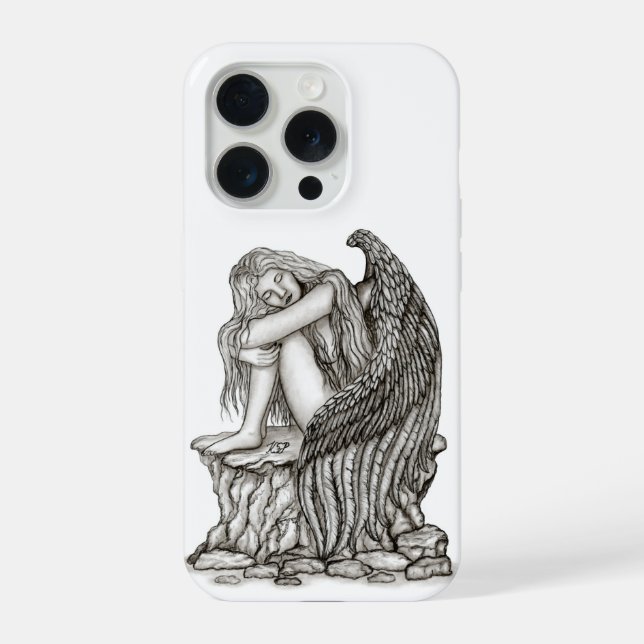 A sleeping Angel on the Stone iPhone Case (Back)