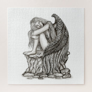 A sleeping Angel on the Stone Jigsaw Puzzle