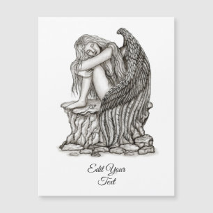 A sleeping Angel on the Stone Magnetic Card